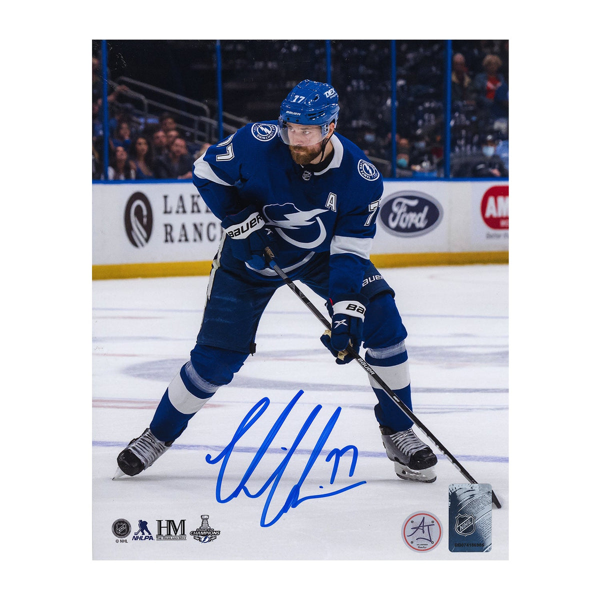 Victor Hedman Signed Tampa Bay Lightning Game Action 8x10 Photo product image 1, provided for visual reference and product