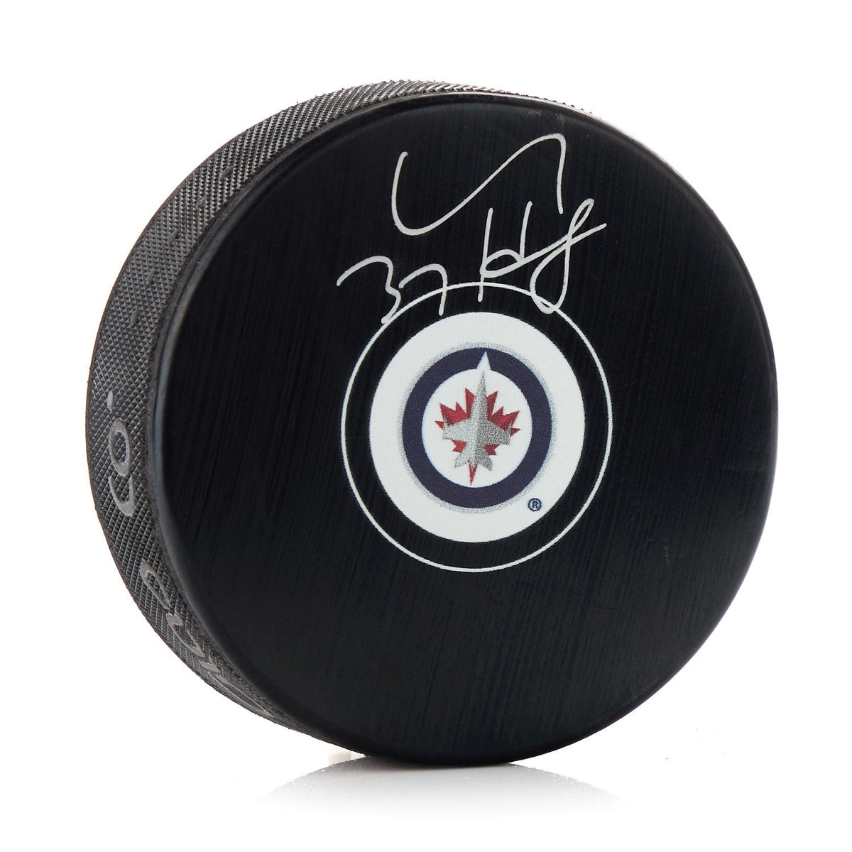 Connor Hellebuyck Autographed Winnipeg Jets Hockey Puck product image 1, provided for visual reference and product detail