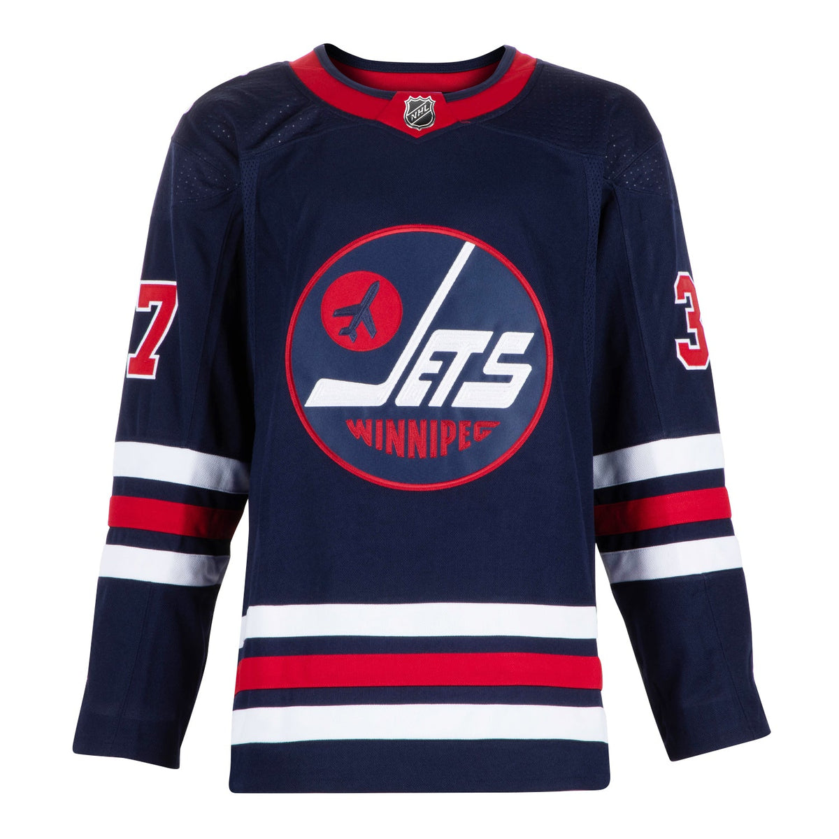 Connor Hellebuyck Signed Winnipeg Jets 2019 Heritage Classic adidas Jersey product image 2, provided for visual reference