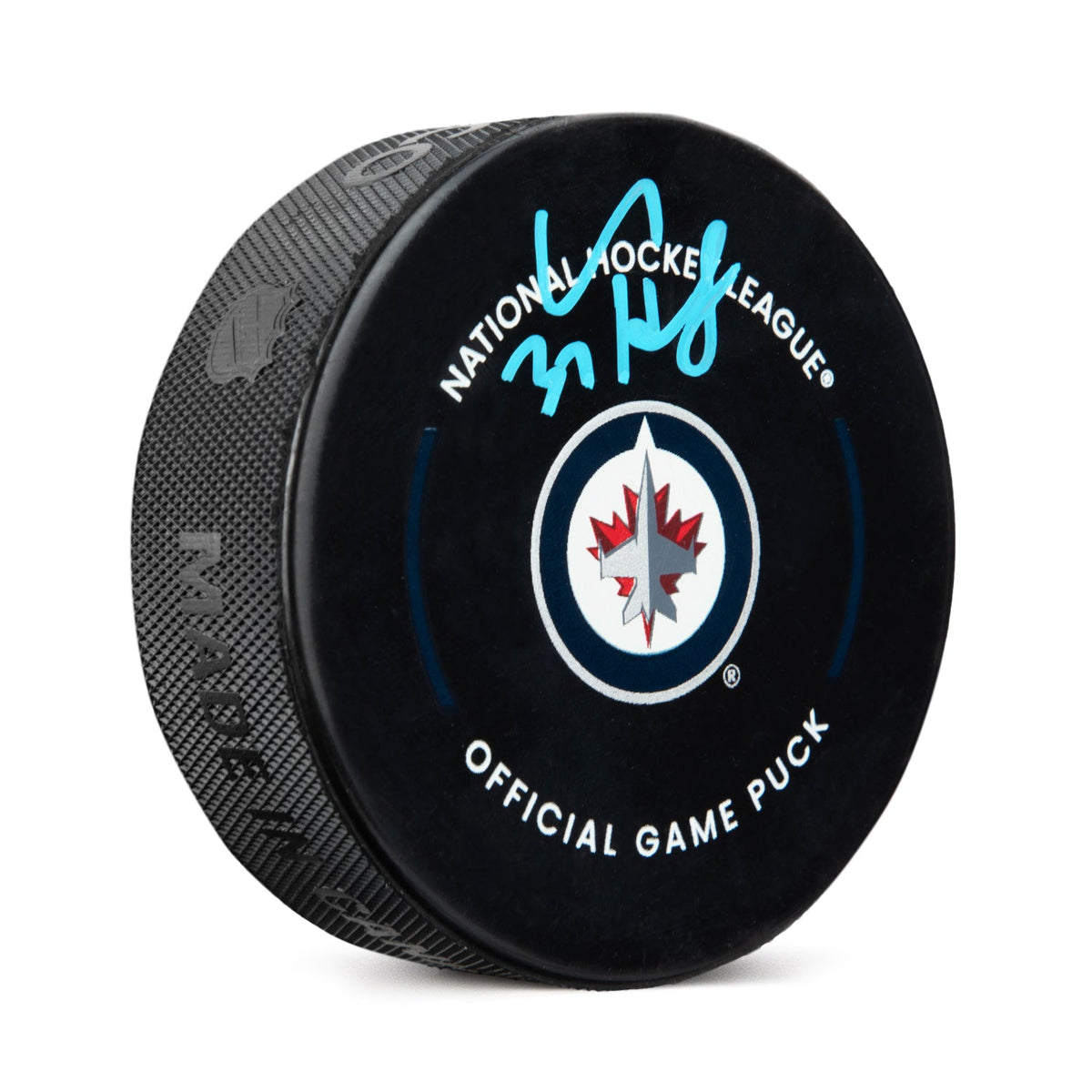 Connor Hellebuyck Signed Winnipeg Jets Official Game Puck product image 1, provided for visual reference and product detail