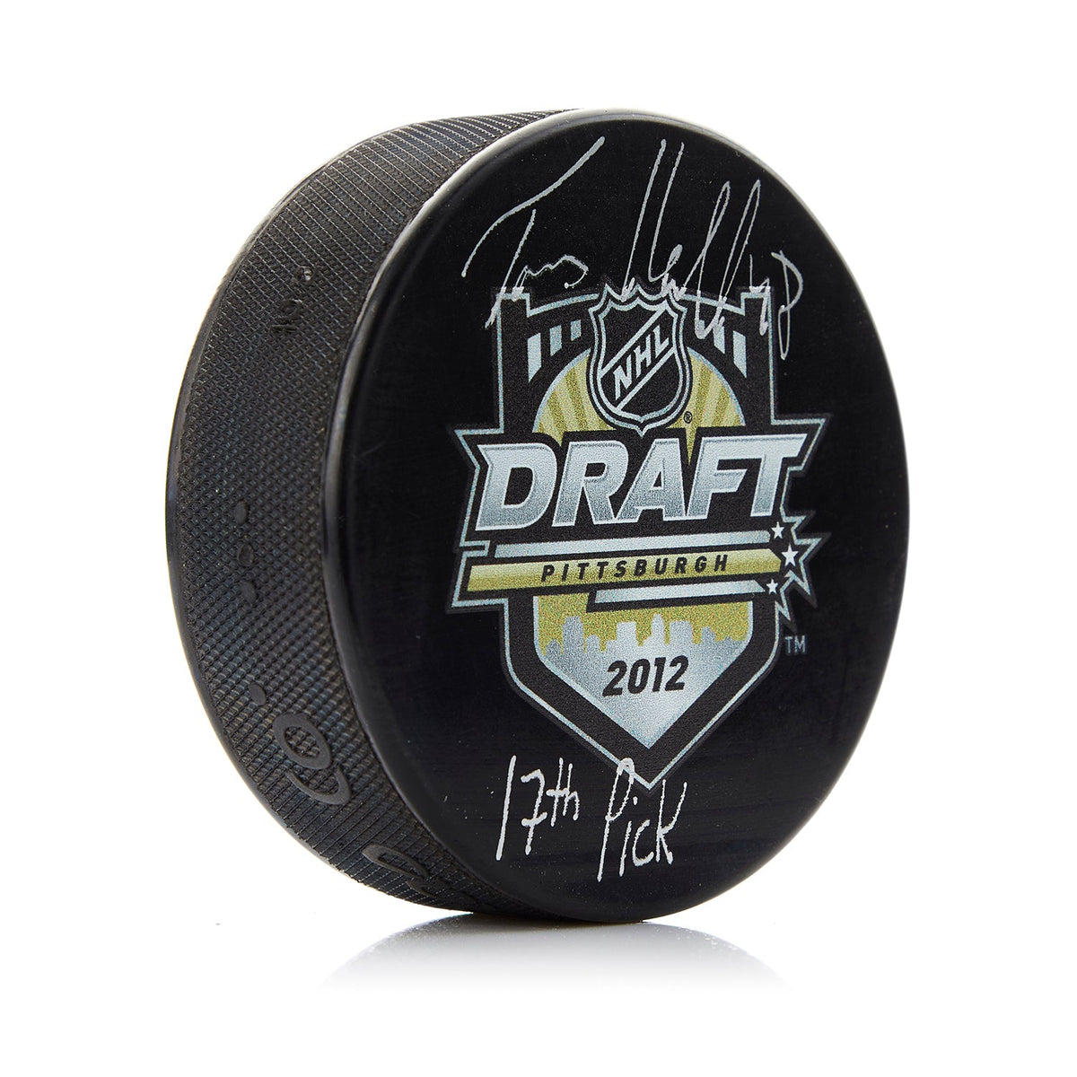 Tomas Hertl Signed 2012 NHL Entry Draft Puck with 17th Pick Note product image 1, provided for visual reference and product