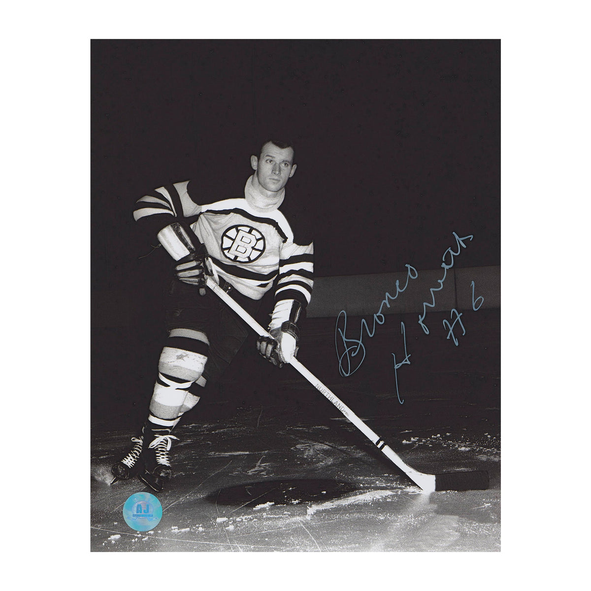 Bronco Horvath Autographed Boston Bruins Classic Hockey 8x10 Photo product image 1, provided for visual reference and