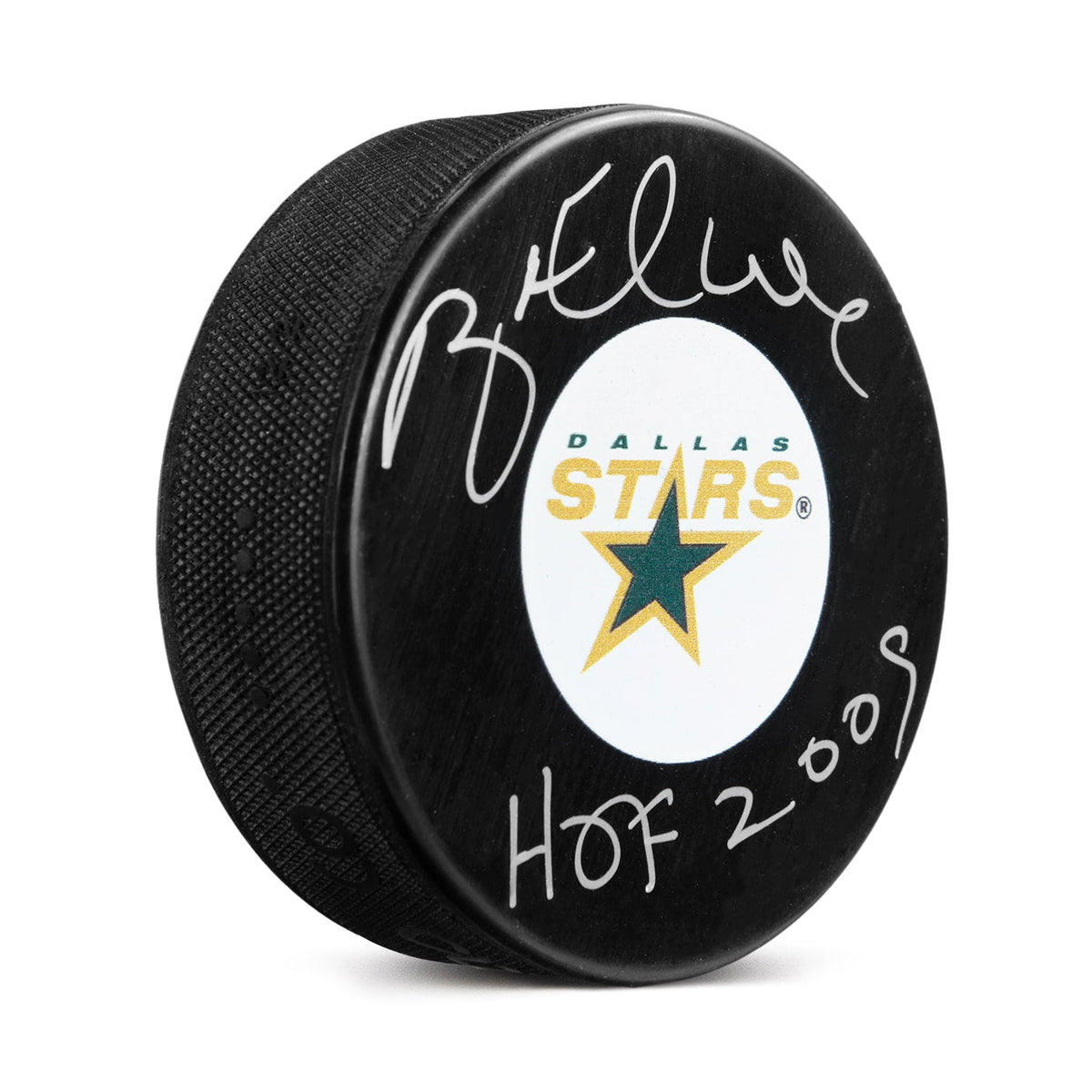 Brett Hull Autographed Dallas Stars Retro Autograph Model Inglasco puck product image 1, provided for visual reference and