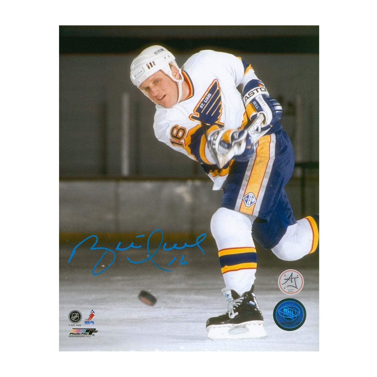Brett Hull Signed St Louis Blues Hero Profile 8x10 Photo product image 1, provided for visual reference and product detail