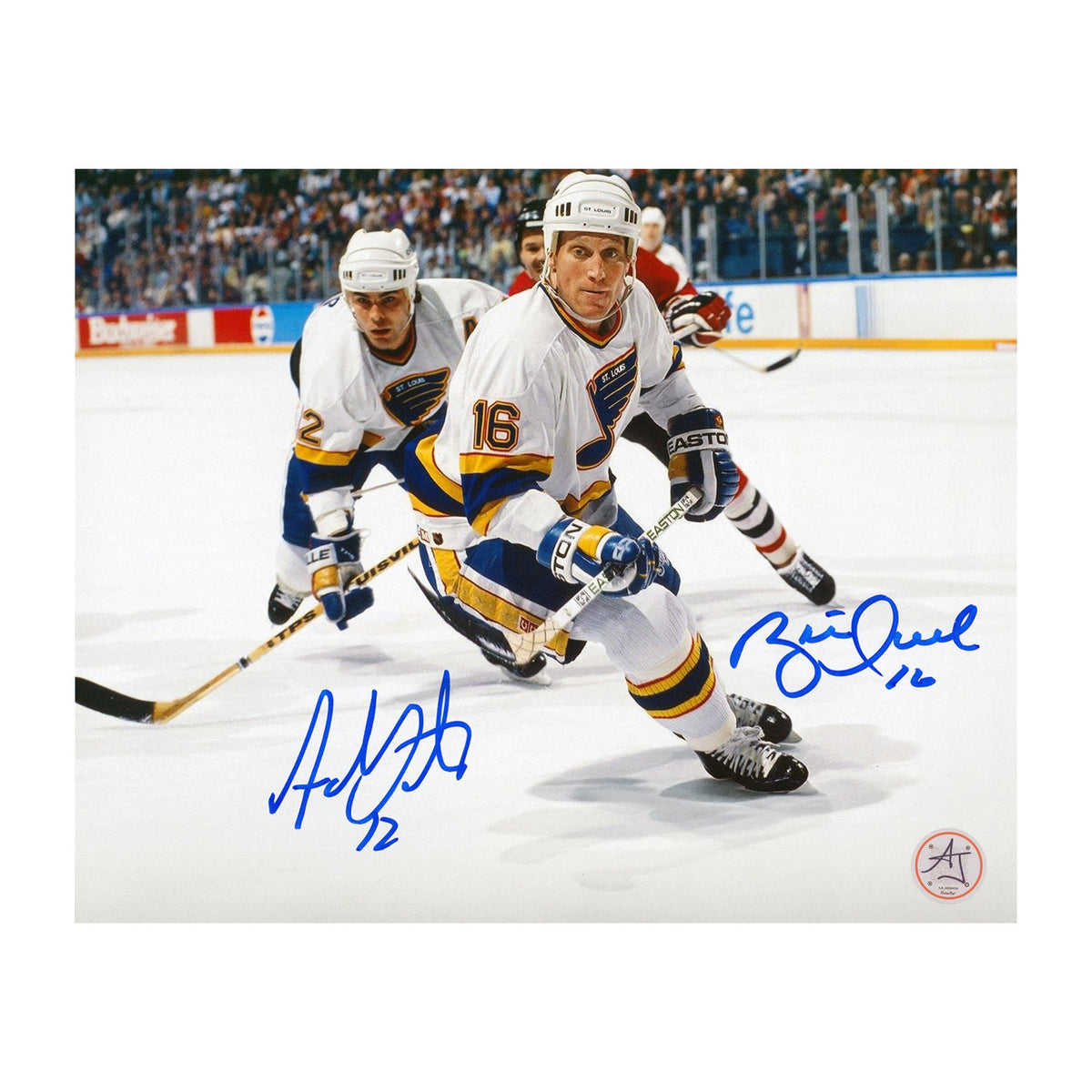 Brett Hull & Adam Oates Dual Signed St Louis Blues Hockey 8x10 Photo product image 1, provided for visual reference and