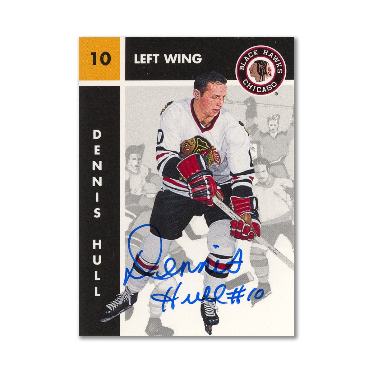 Autographed 1995 Parkhurst Missing Link #37 Dennis Hull Hockey Card product image 1, provided for visual reference and