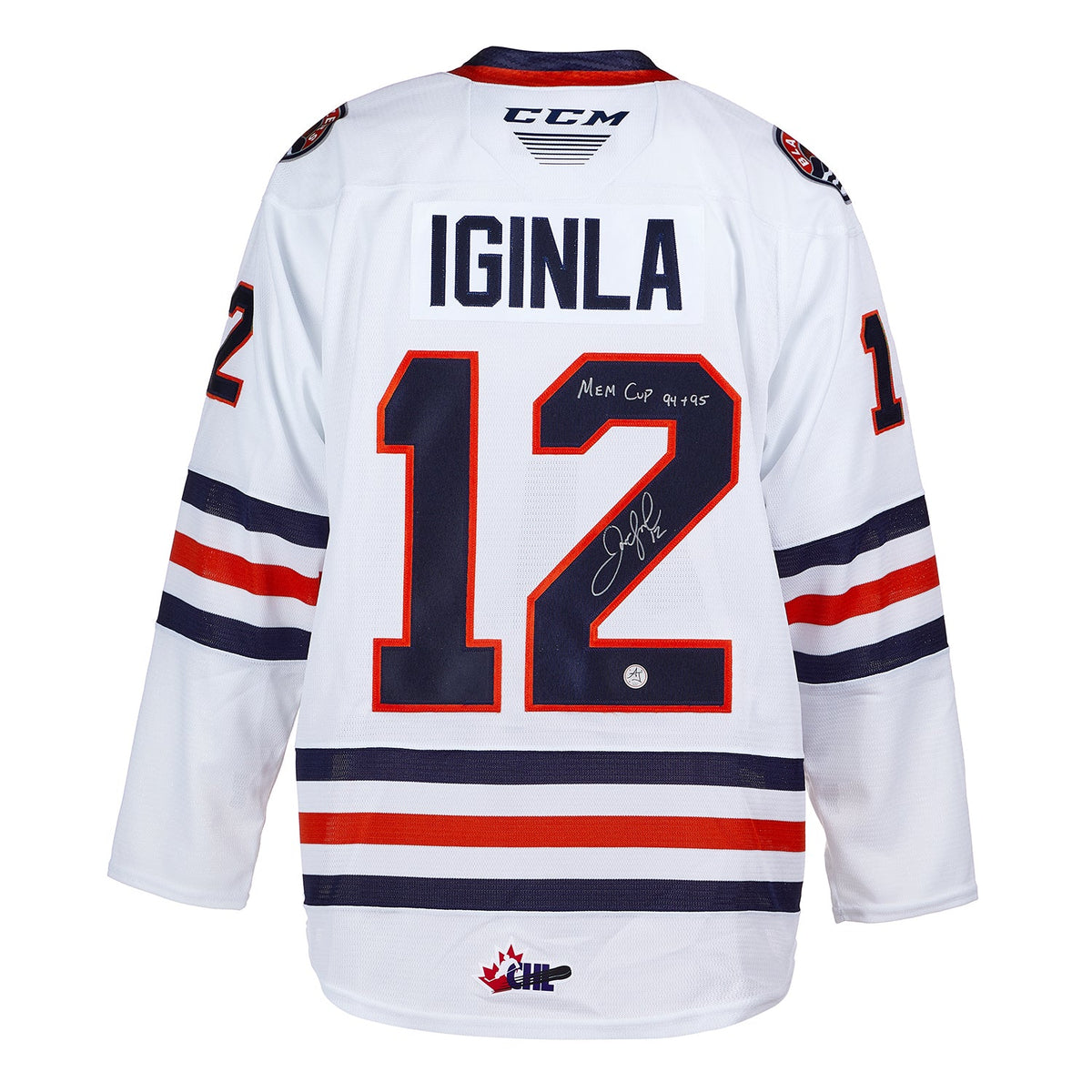 Jarome Iginla Signed Kamloops Blazers CCM CHL Hockey Jersey with Mem Cups Note product image 1, provided for visual
