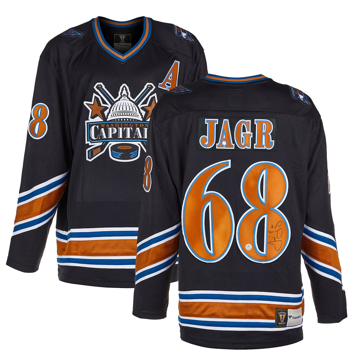 Jaromir Jagr Signed Washington Capitals Throwback Breakaway Jersey product image 3, provided for visual reference and