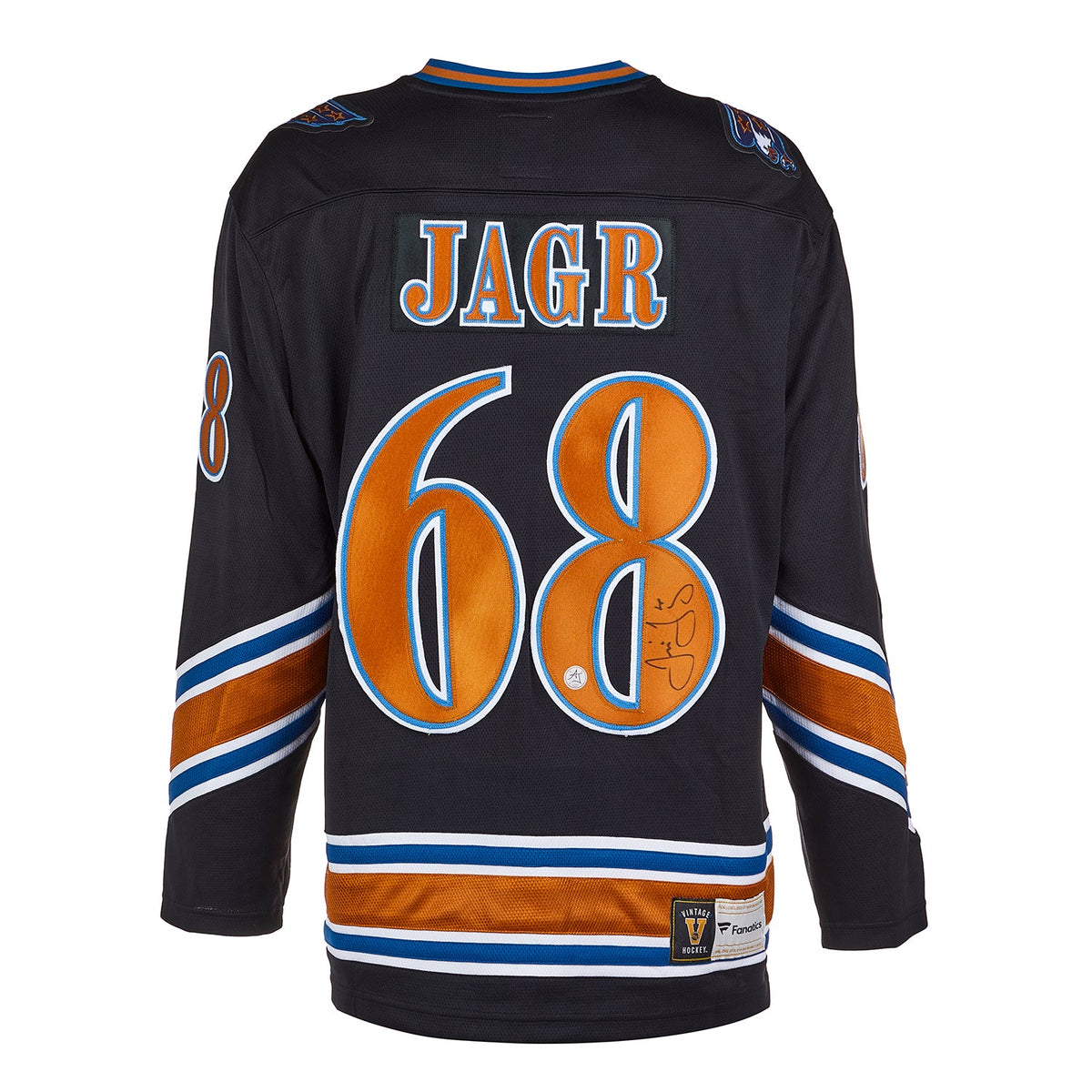 Jaromir Jagr Signed Washington Capitals Throwback Breakaway Jersey product image 1, provided for visual reference and