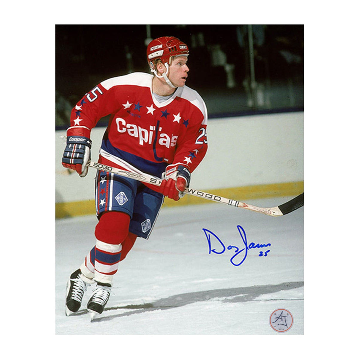 Doug Jarvis Autographed Washington Capitals Game Action 8x10 Photo product image 1, provided for visual reference and