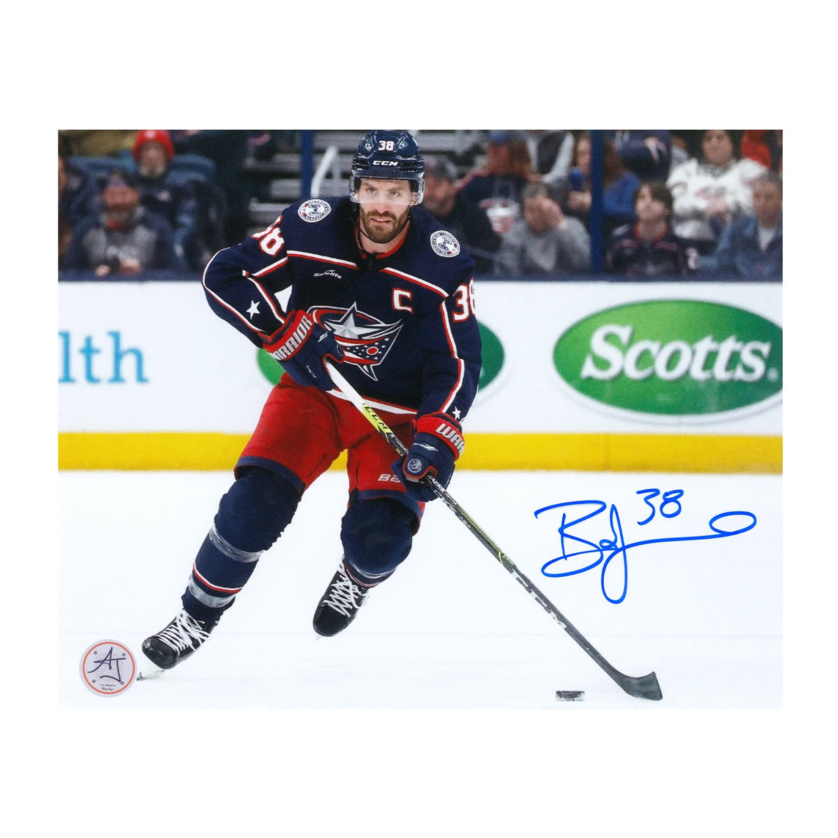 Boone Jenner Autographed Columbus Blue Jackets Captain 8x10 Photo product image 1, provided for visual reference and product