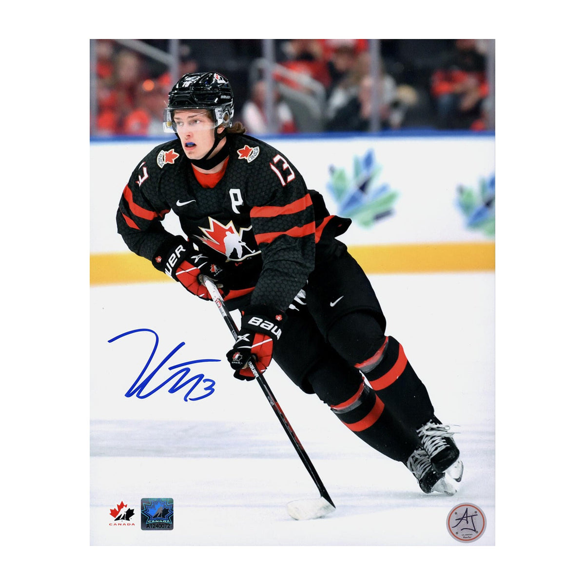 Kent Johnson Autographed Team Canada World Junior Hockey 8x10 Photo product image 1, provided for visual reference and