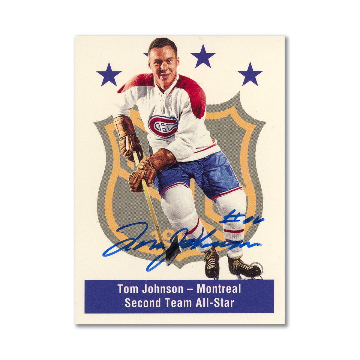 Autographed 1994 Parkhurst Missing Link #143 Tom Johnson All-Star Card product image 1, provided for visual reference and