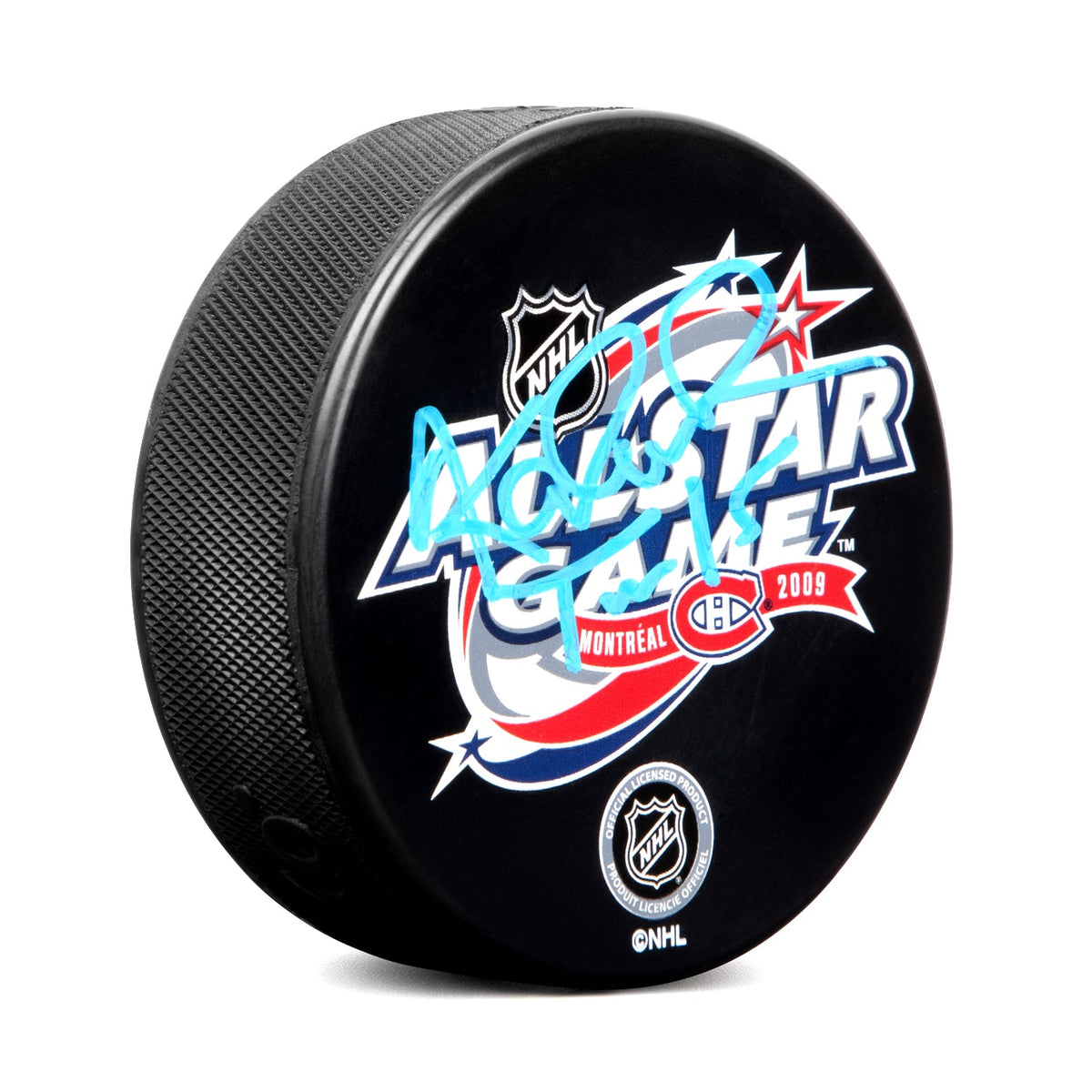 Tomas Kaberle Autographed 2009 NHL All-Star Game Puck product image 1, provided for visual reference and product detail