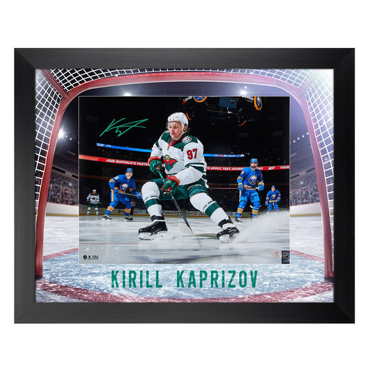 Kirill Kaprizov Signed Minnesota Wild Net Cam Graphic 26x32 Frame product image 1, provided for visual reference and product