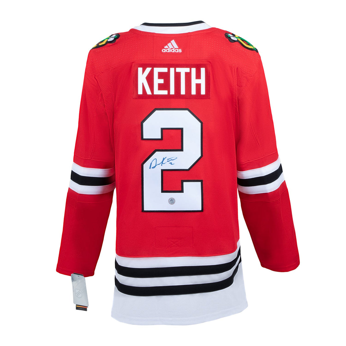 Duncan Keith Autographed Chicago Blackhawks Red adidas Jersey product image 1, provided for visual reference and product