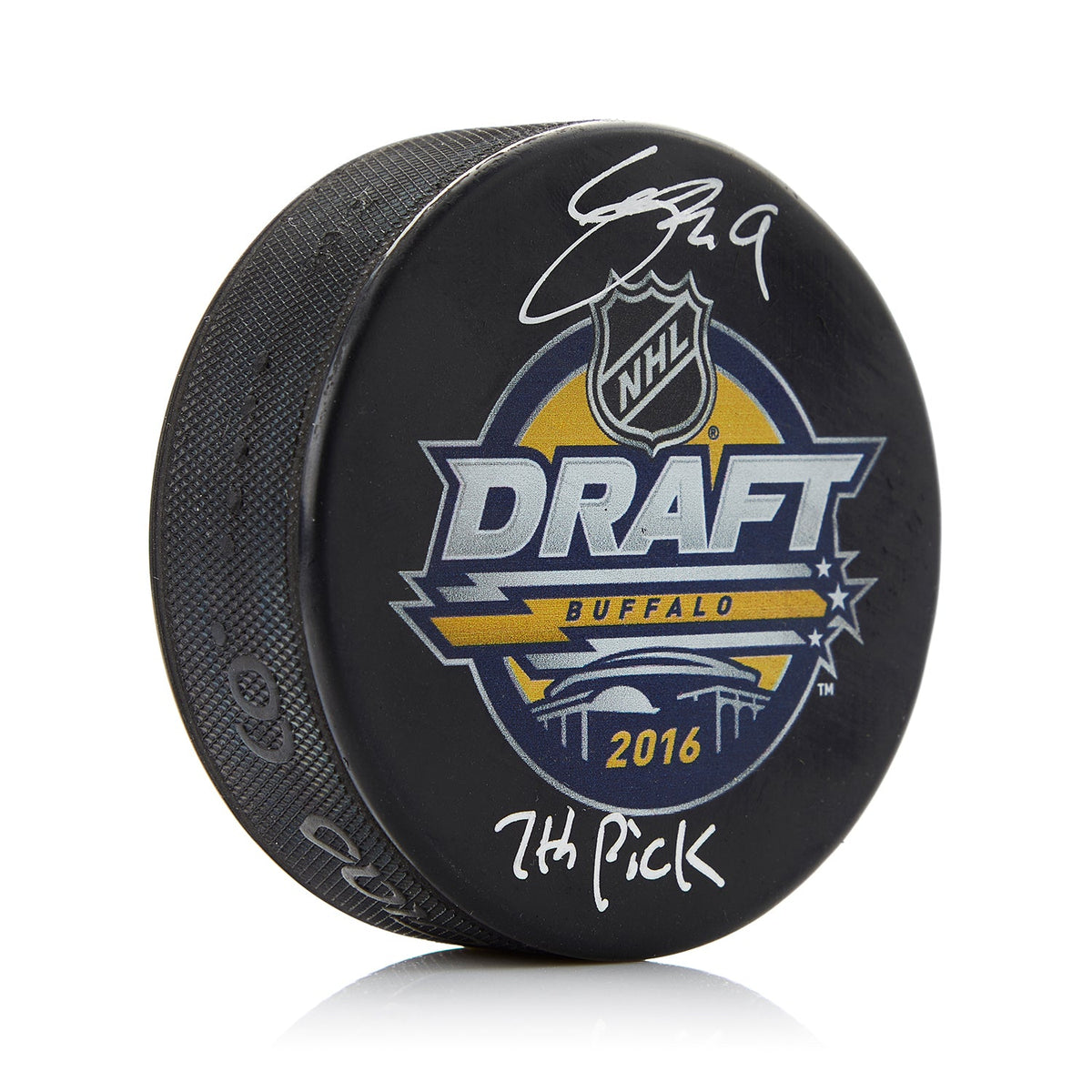 Clayton Keller Signed 2016 NHL Entry Draft Puck with 7th Pick Note product image 1, provided for visual reference and