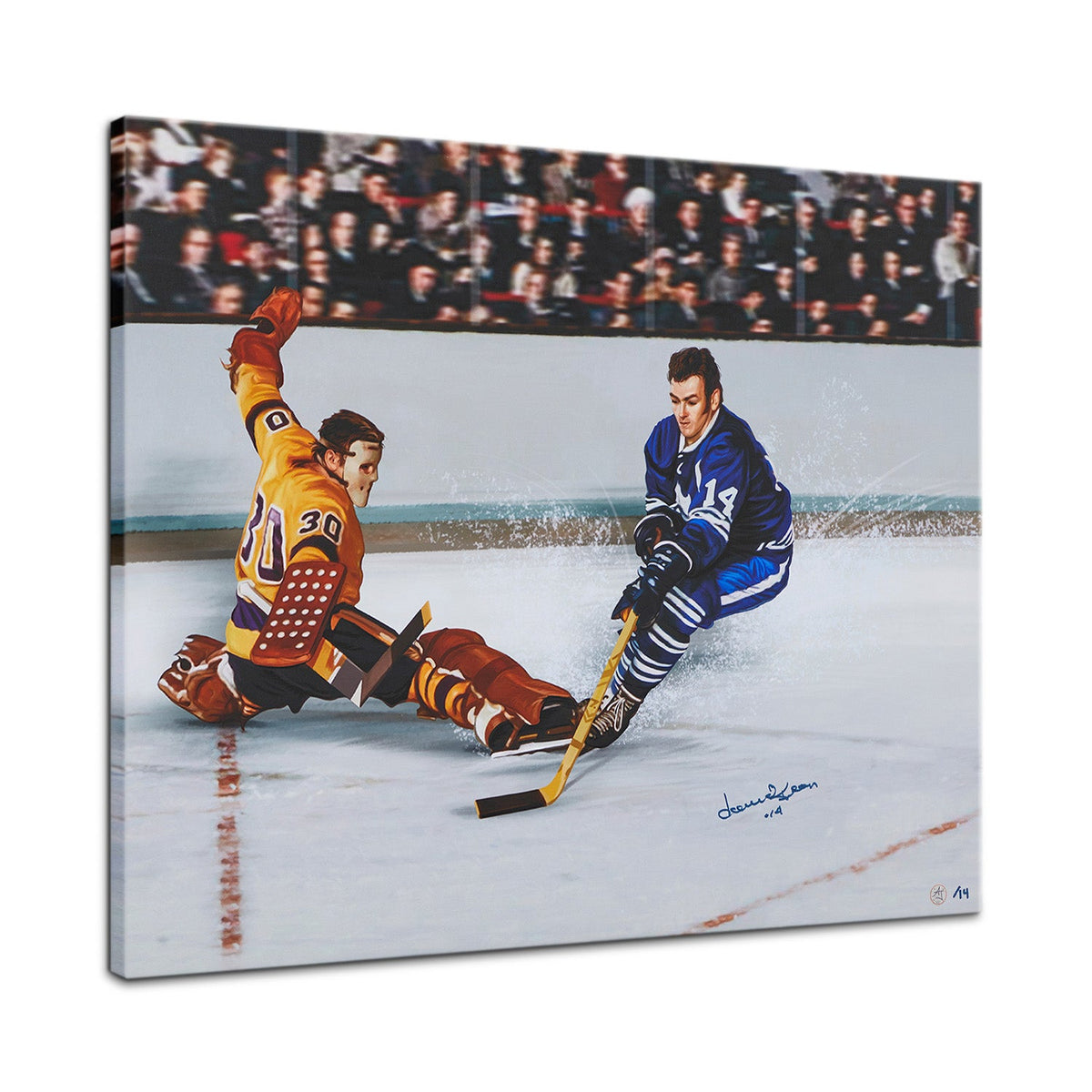Dave Keon Signed Toronto Hockey Breakaway 26x32 Art Canvas #/14 product image 1, provided for visual reference and product