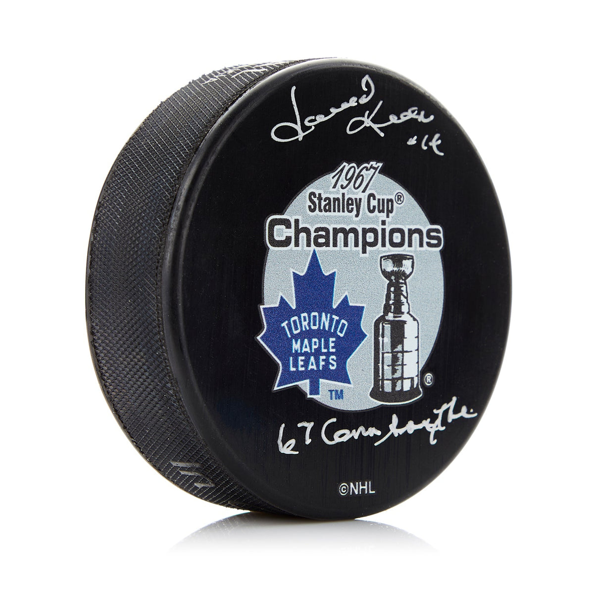 Dave Keon Signed Toronto Maple Leafs Puck with Conn Smythe Note product image 1, provided for visual reference and product