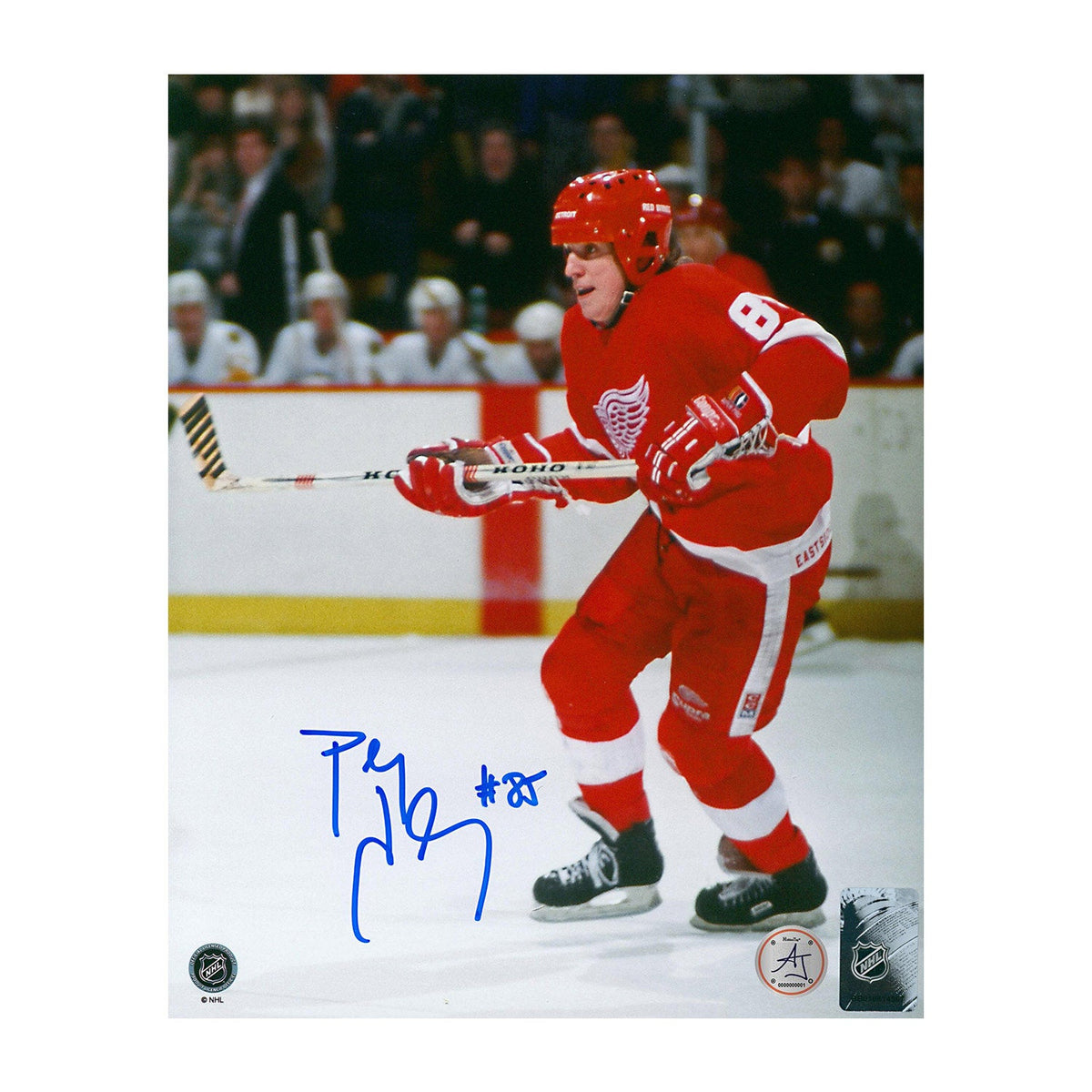 Petr Klima Autographed Detroit Red Wings Game Action 8x10 Photo product image 1, provided for visual reference and product
