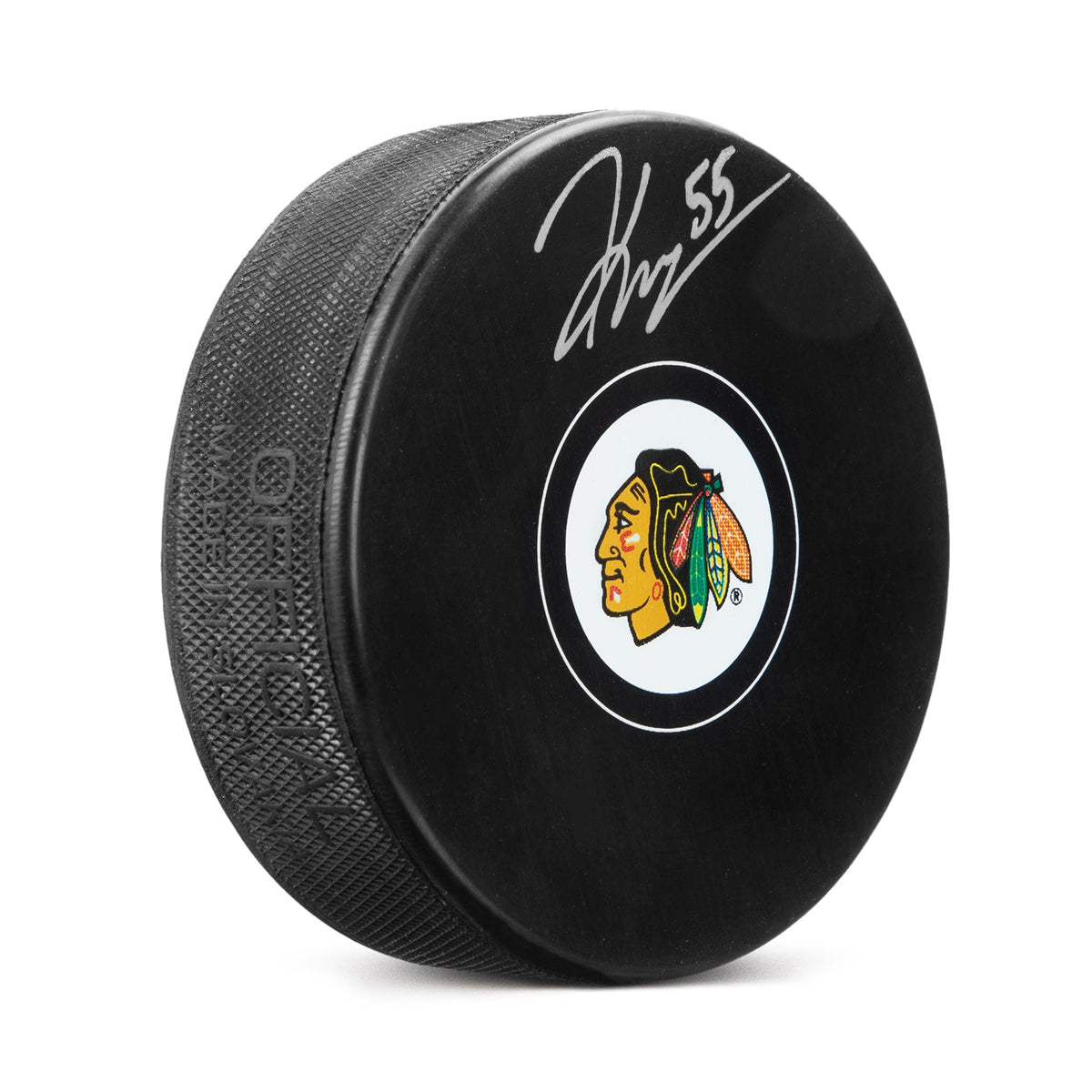 Kevin Korchinski Autographed Chicago Blackhawks Hockey Puck product image 1, provided for visual reference and product