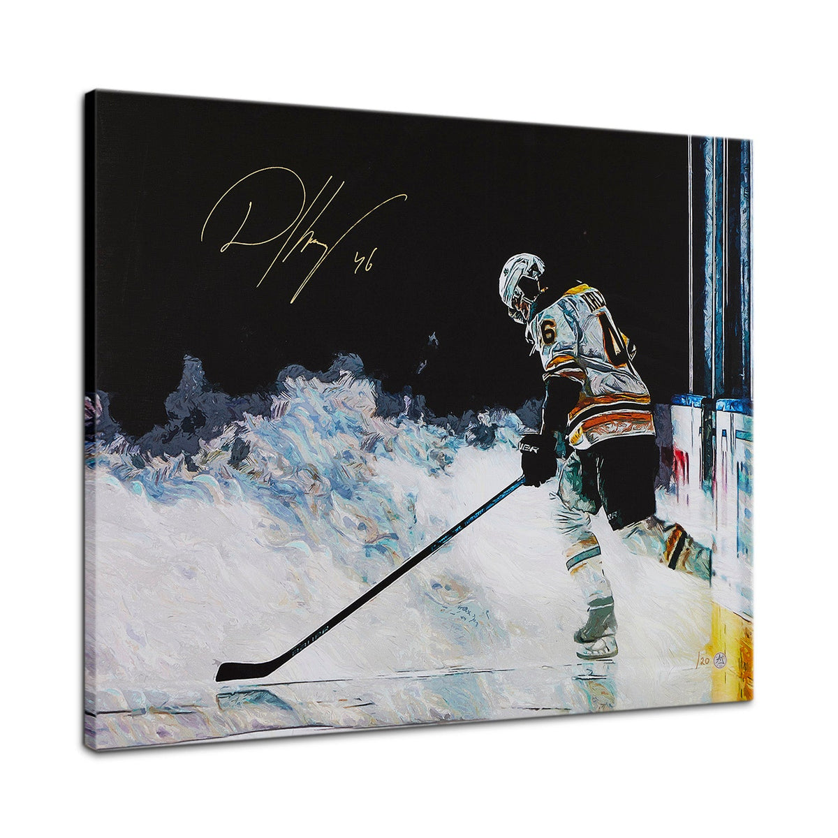 David Krejci Signed Boston Player Spotlight 26x32 Art Canvas /20 product image 1, provided for visual reference and product