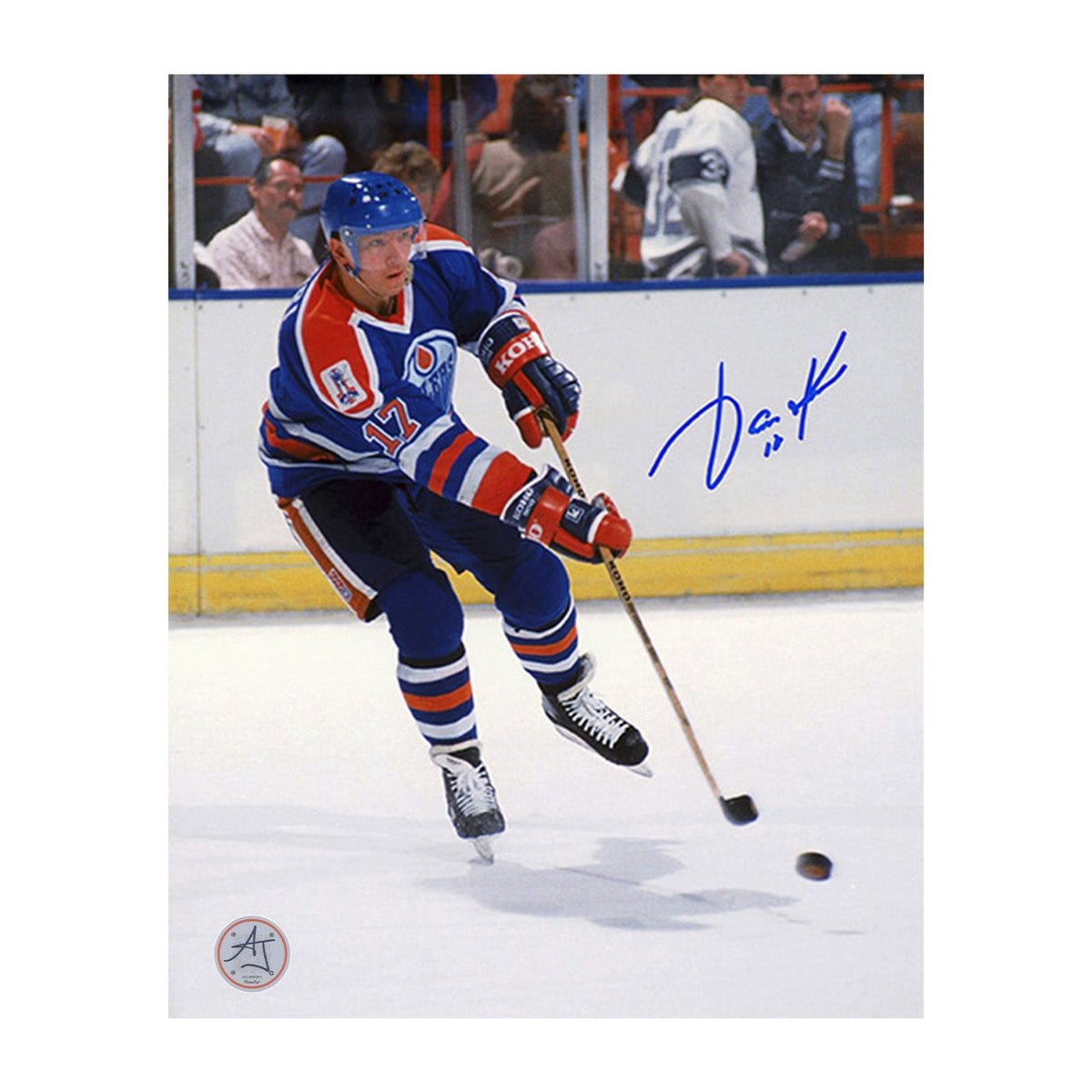 Jari Kurri Autographed Edmonton Oilers Playmaker 8x10 Photo product image 1, provided for visual reference and product
