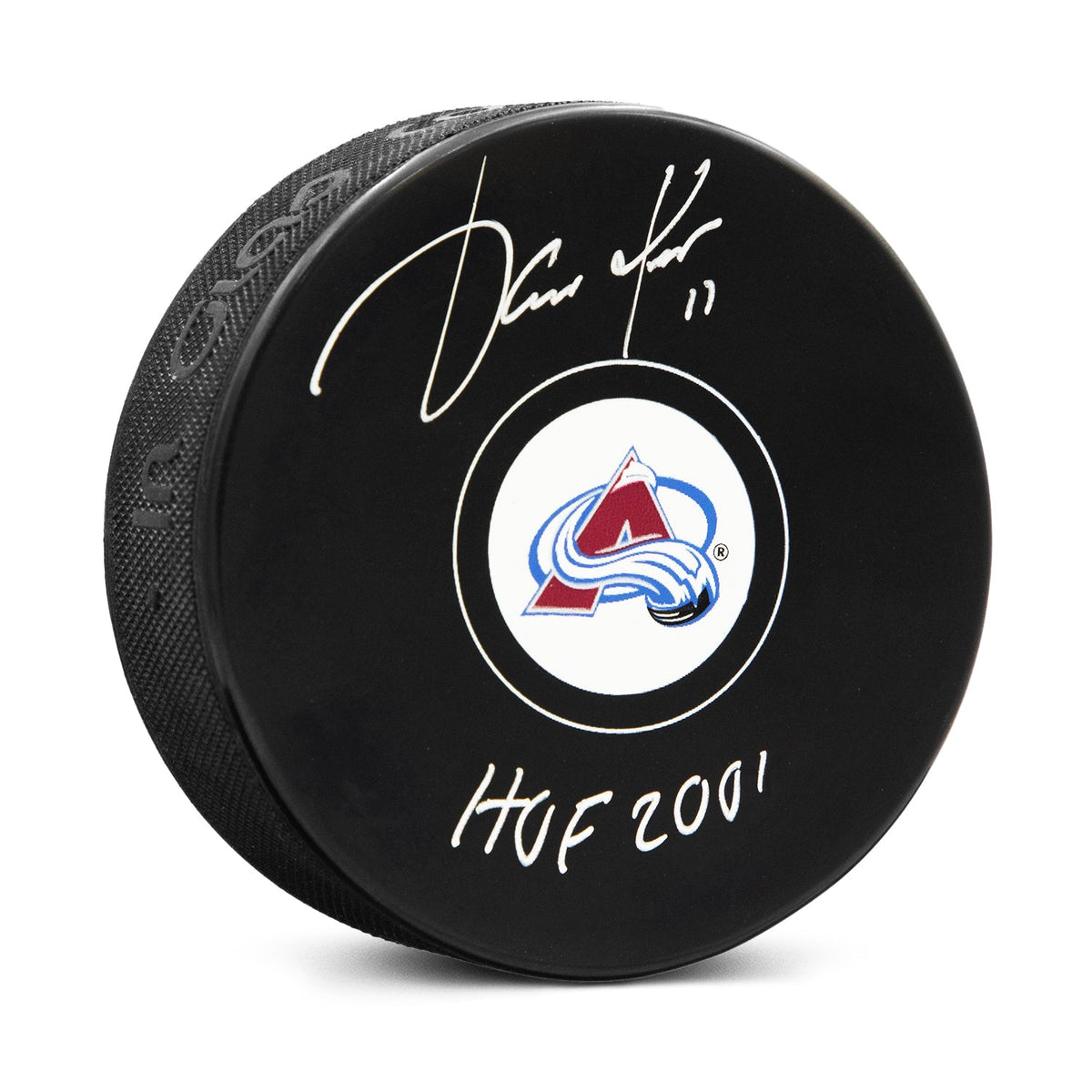 Jari Kurri Signed Colorado Avalanche Hockey Puck with HOF Note product image 1, provided for visual reference and product