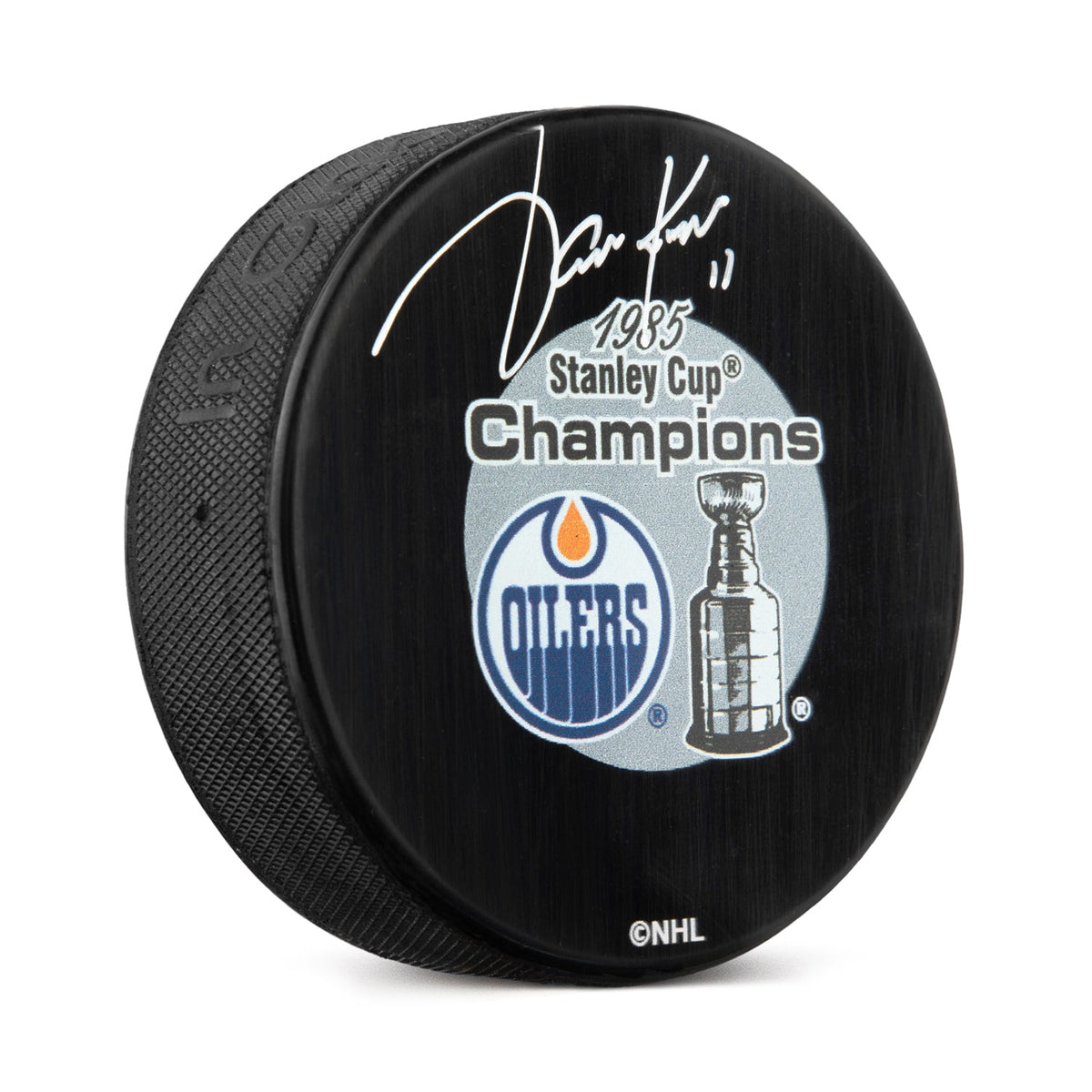 Jari Kurri Signed Edmonton Oilers 1985 Stanley Cup Puck product image 1, provided for visual reference and product detail