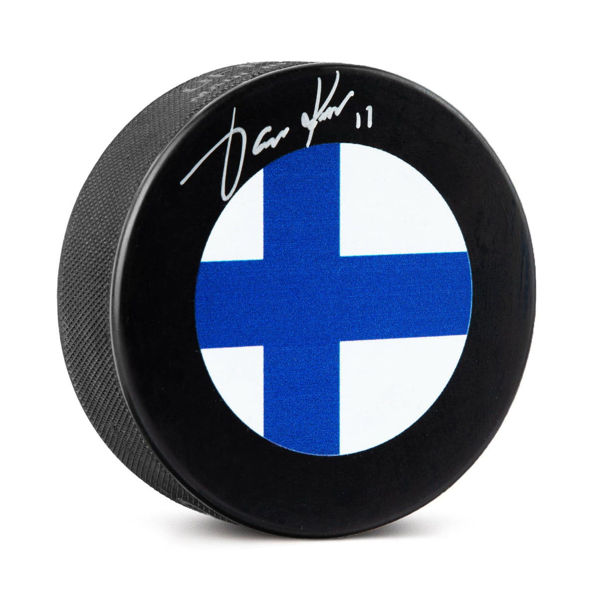 Jari Kurri Autographed Team Finland Hockey Puck product image 1, provided for visual reference and product detail review