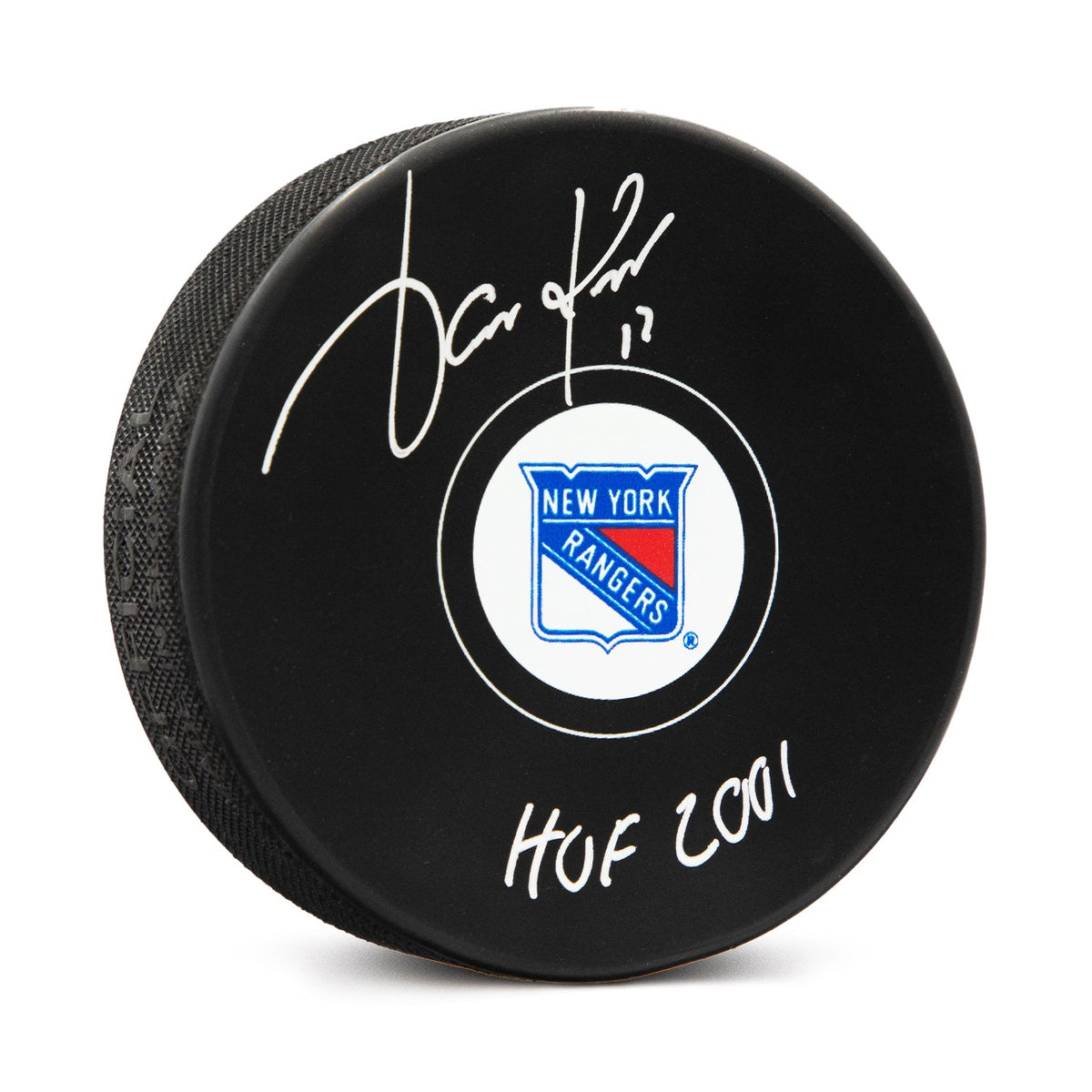 Jari Kurri Signed New York Rangers Hockey Puck with HOF Note product image 1, provided for visual reference and product