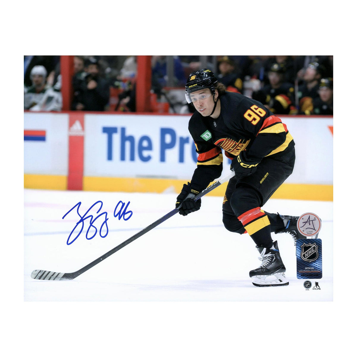 Andrei Kuzmenko Signed Vancouver Canucks Throwback 8x10 Photo product image 1, provided for visual reference and product