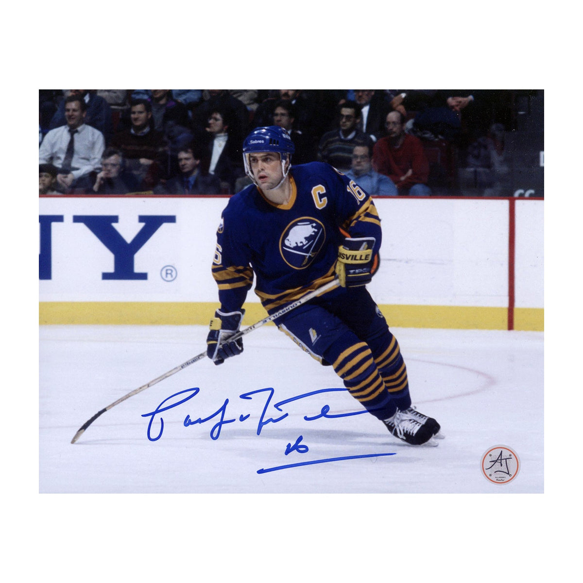 Pat LaFontaine Autographed Buffalo Sabres Legend 8x10 Photo product image 1, provided for visual reference and product