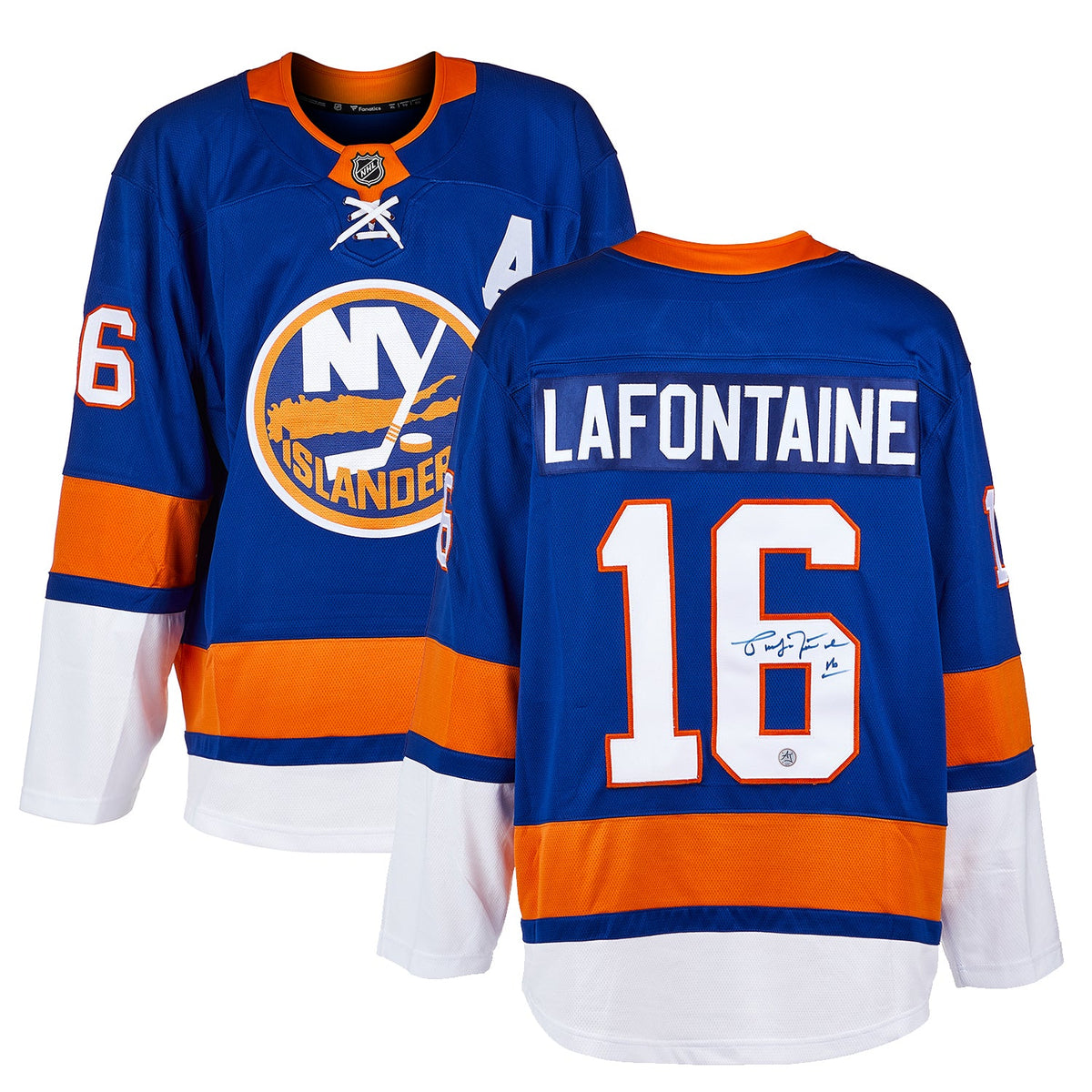 Pat LaFontaine Autographed New York Islanders Fanatics Breakaway Jersey product image 3, provided for visual reference and