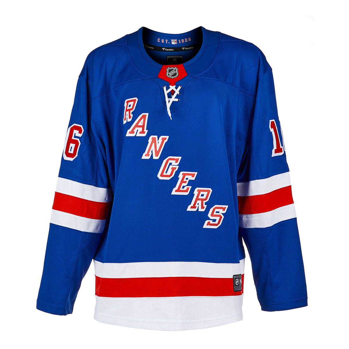 Pat LaFontaine Autographed New York Rangers Fanatics Breakaway Jersey product image 3, provided for visual reference and