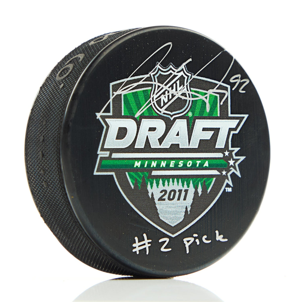 Gabriel Landeskog Signed 2011 NHL Entry Draft Puck with 2nd Pick Note product image 1, provided for visual reference and