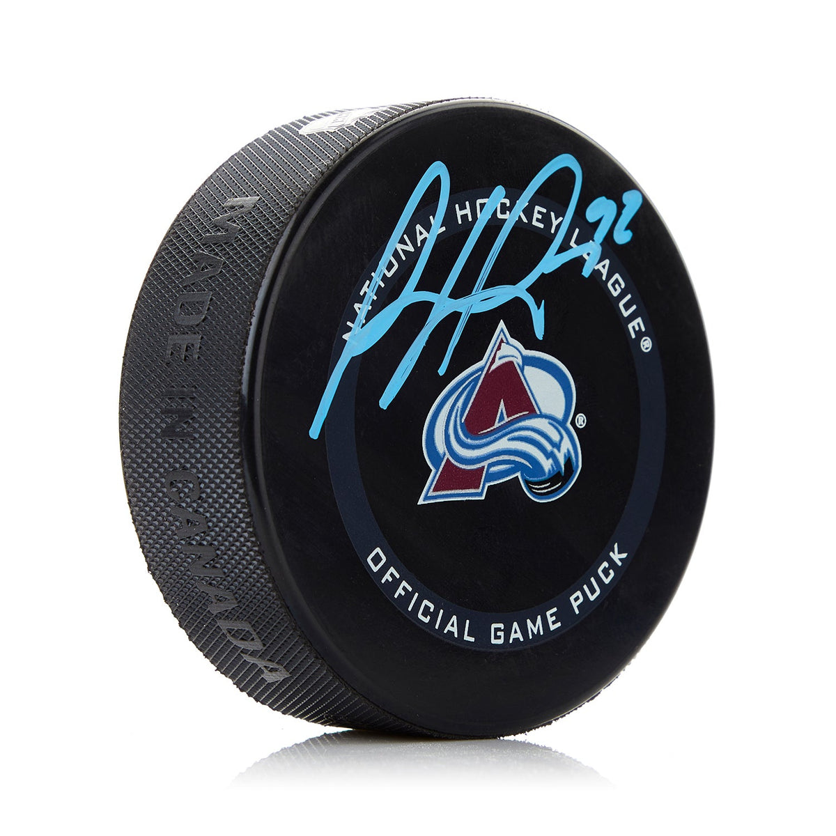 Gabriel Landeskog Colorado Avalanche Signed Offical Game Puck product image 1, provided for visual reference and product