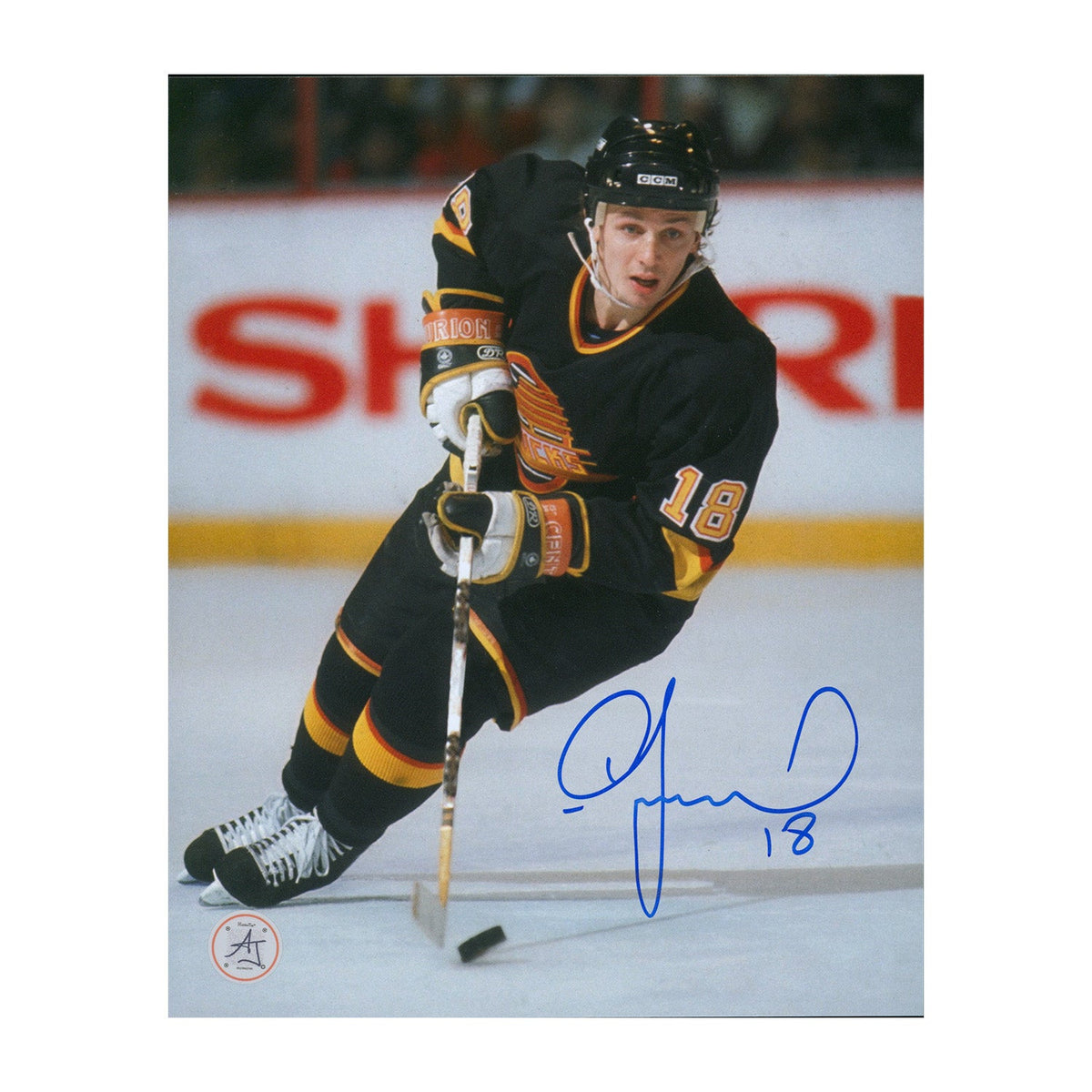 Igor Larionov Autographed Vancouver Canucks Game Action 8x10 Photo product image 1, provided for visual reference and