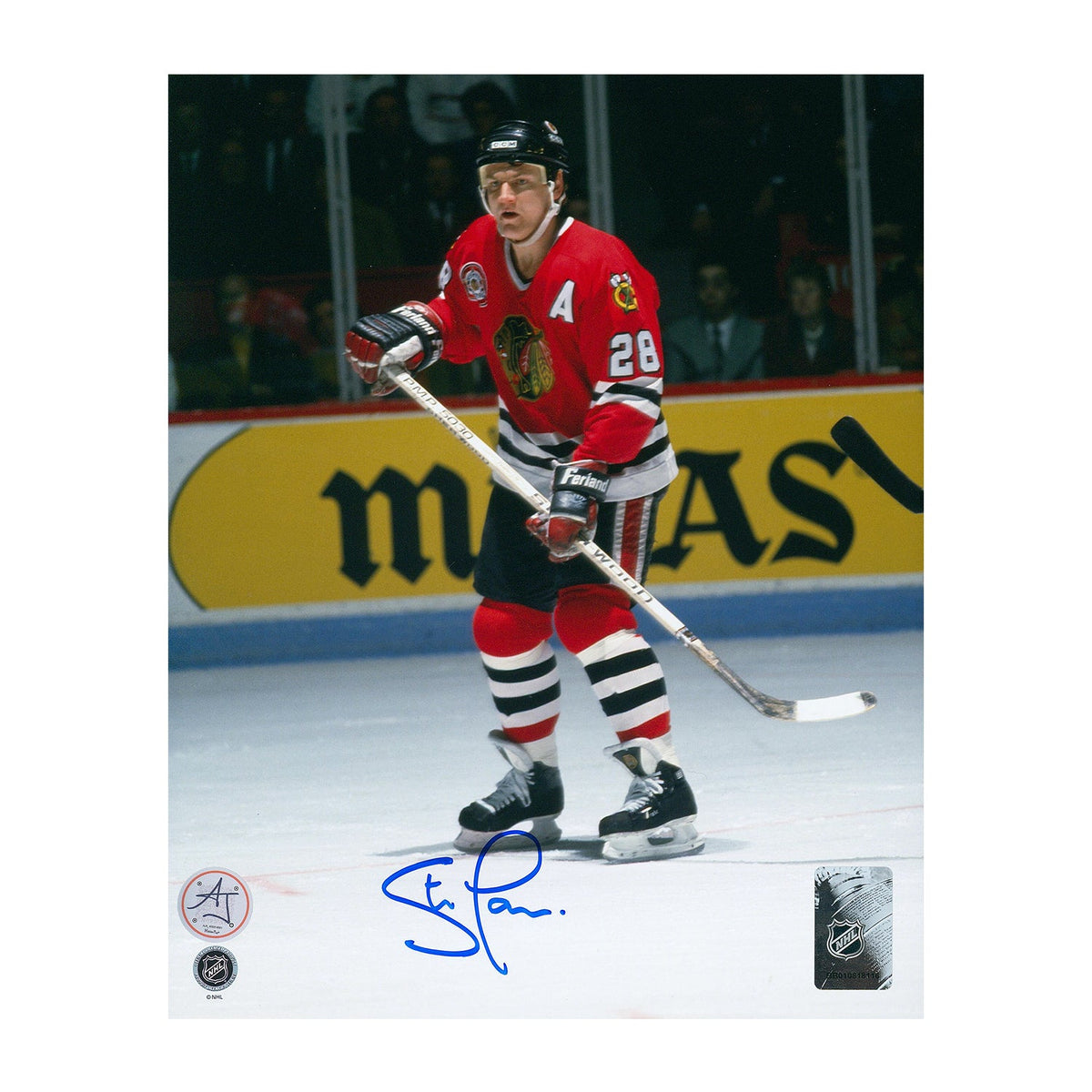 Steve Larmer Signed Chicago Blackhawks Hockey 8x10 Photo product image 1, provided for visual reference and product detail