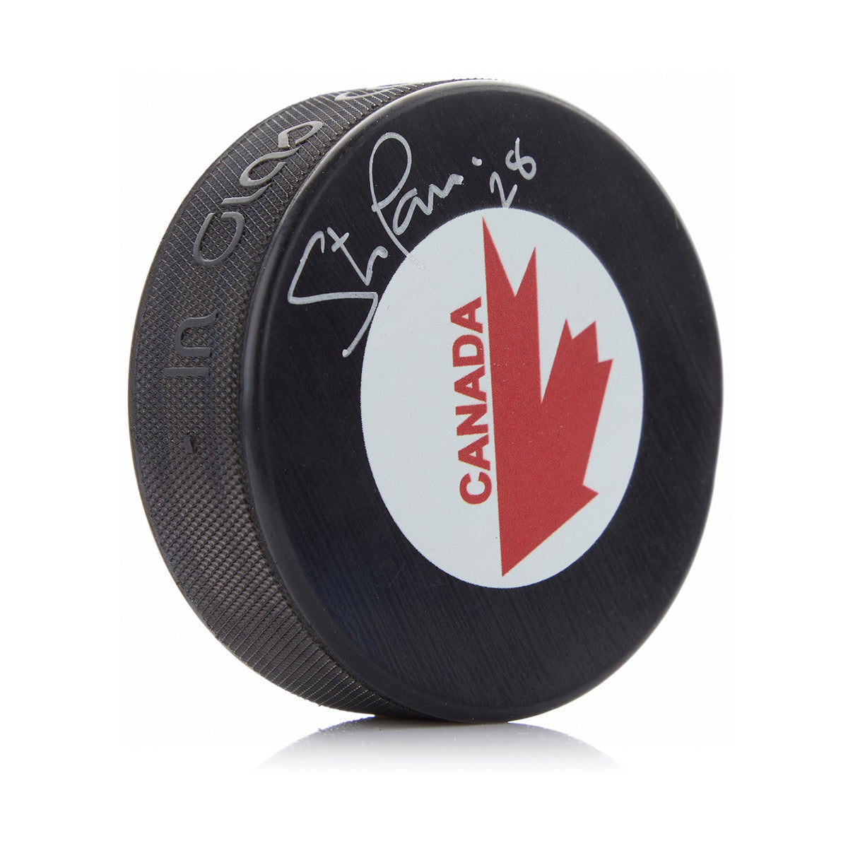 Steve Larmer Team Canada Autographed Canada Cup Puck product image 1, provided for visual reference and product detail review