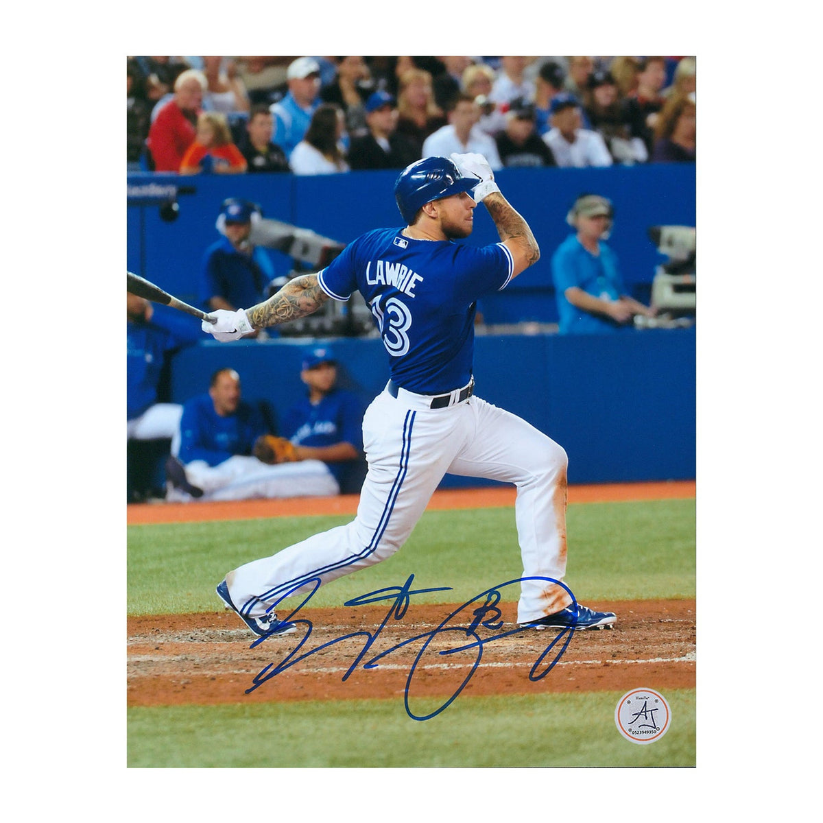 Brett Lawrie Autographed Toronto Blue Jays Batting 8x10 Photo product image 1, provided for visual reference and product