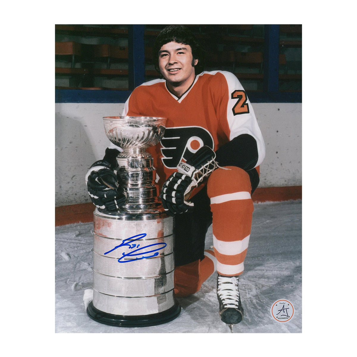 Reggie Leach Autographed Philadelphia Flyers Stanley Cup 8x10 Photo product image 1, provided for visual reference and