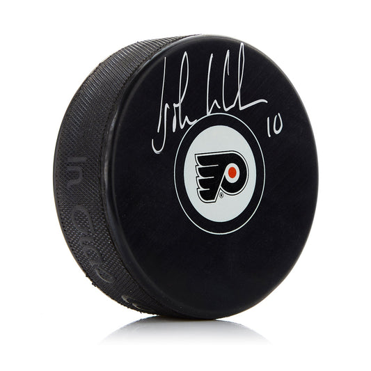 John LeClair Philadelphia Flyers Autographed Hockey Puck product image 1, provided for visual reference and product detail