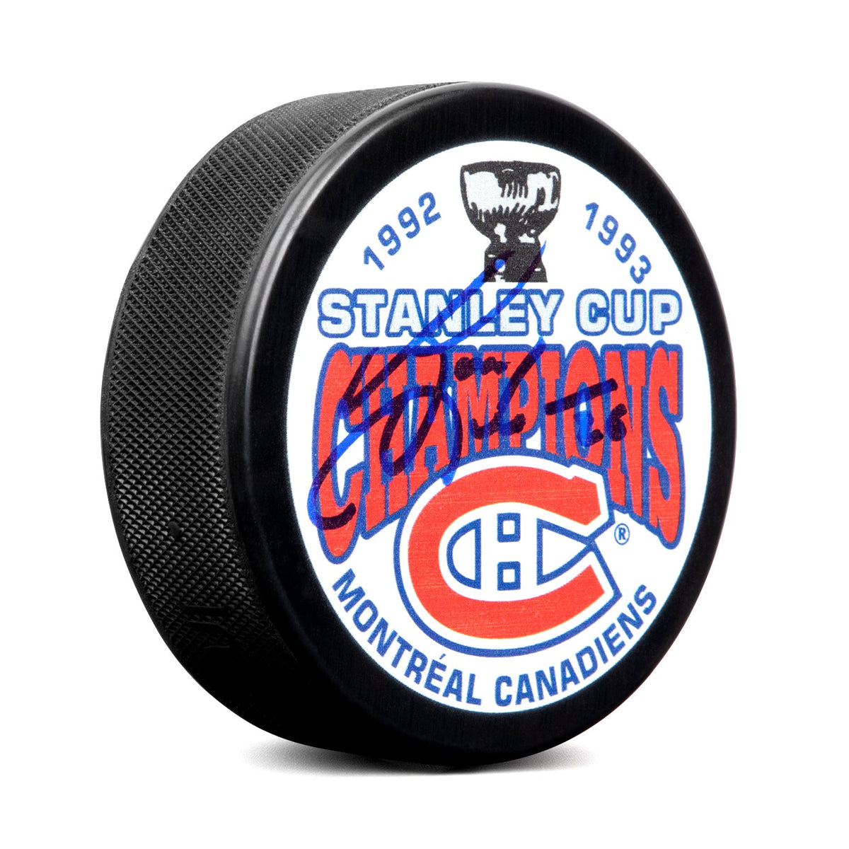 Gary Leeman Signed Montreal Canadiens 1993 Stanley Cup Champions Puck product image 1, provided for visual reference and