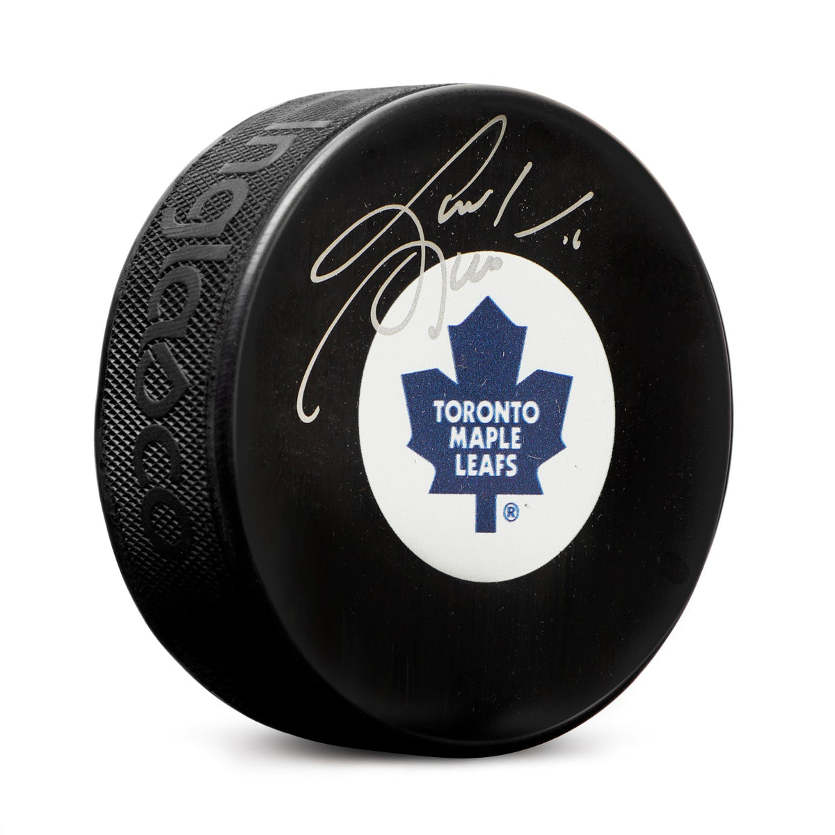 Gary Leeman Autographed Toronto Maple Leafs Retro Logo Puck product image 1, provided for visual reference and product