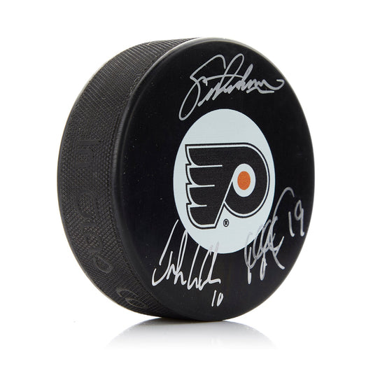 Philadelphia Flyers Triple Signed Legion Of Doom Line Puck product image 1, provided for visual reference and product detail