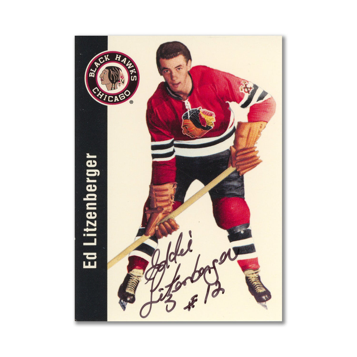 Autographed 1994 Parkhurst Missing Link #24 Ed Litzenberger Hockey Card product image 1, provided for visual reference and