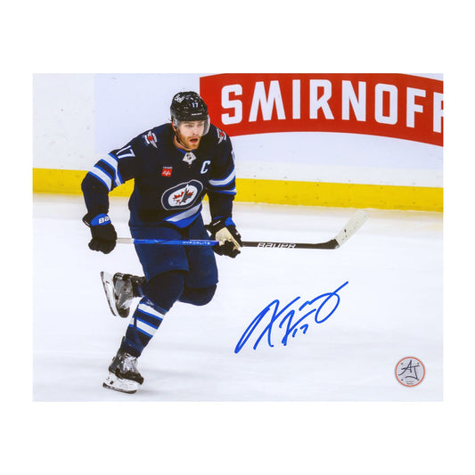 Adam Lowry Signed Winnipeg Jets Elevated Angle 8x10 Photo product image 1, provided for visual reference and product detail