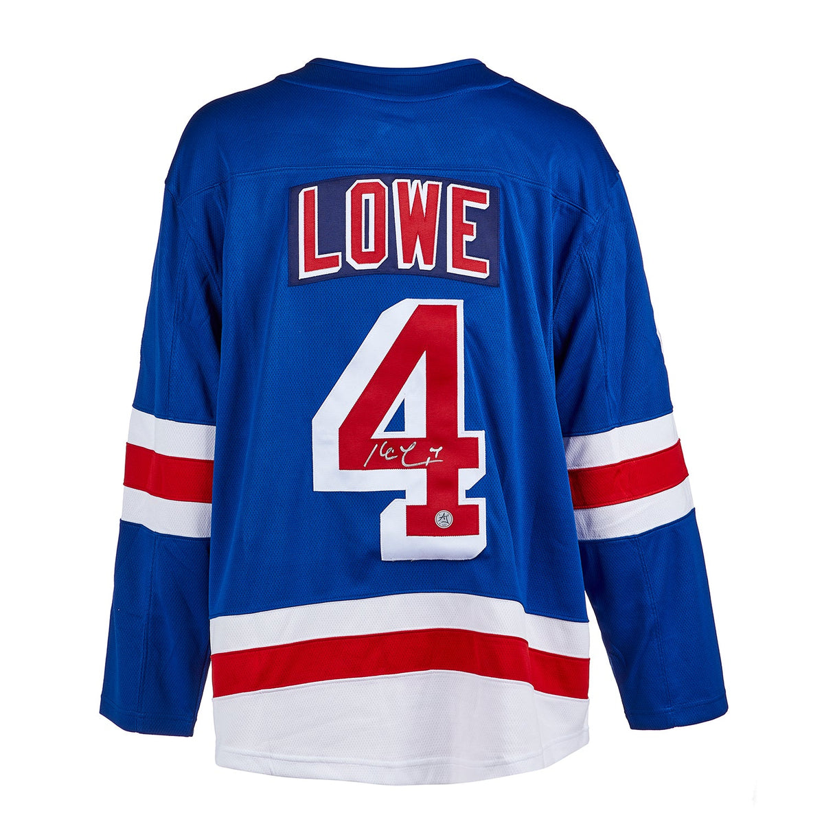 Kevin Lowe Autographed New York Rangers Fanatics Breakaway Jersey product image 1, provided for visual reference and product