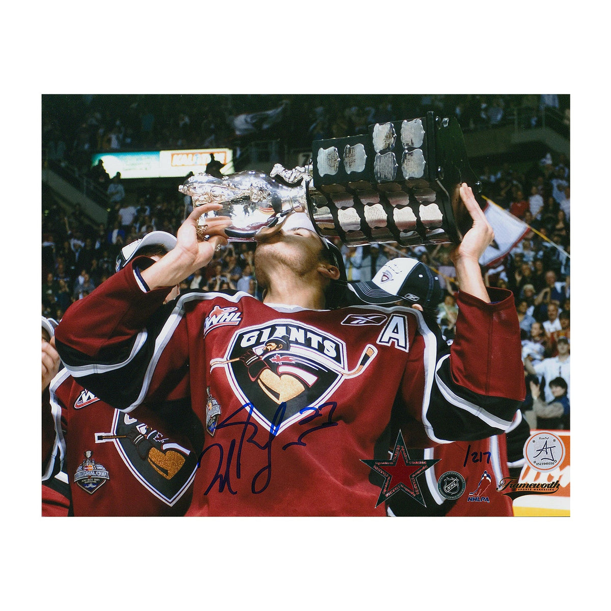 Milan Lucic Autographed Vancouver Giants CHL Hockey 8x10 Photo product image 1, provided for visual reference and product